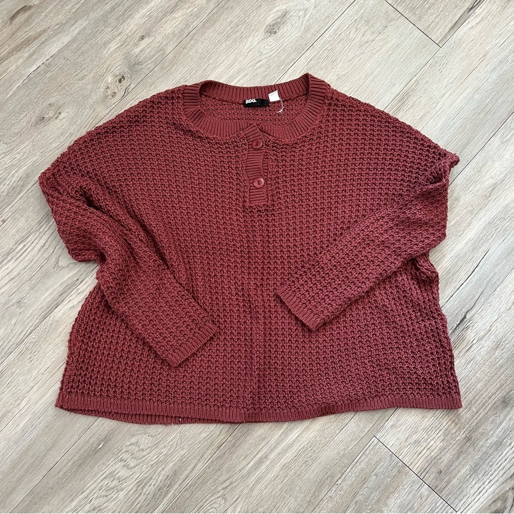 BDG Burgundy Knit Pullover